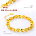 Plated Delicate Curve Bracelet - Sand Gold Chain Bracelet for Women (8.13g, 17cm+3cm Extender)