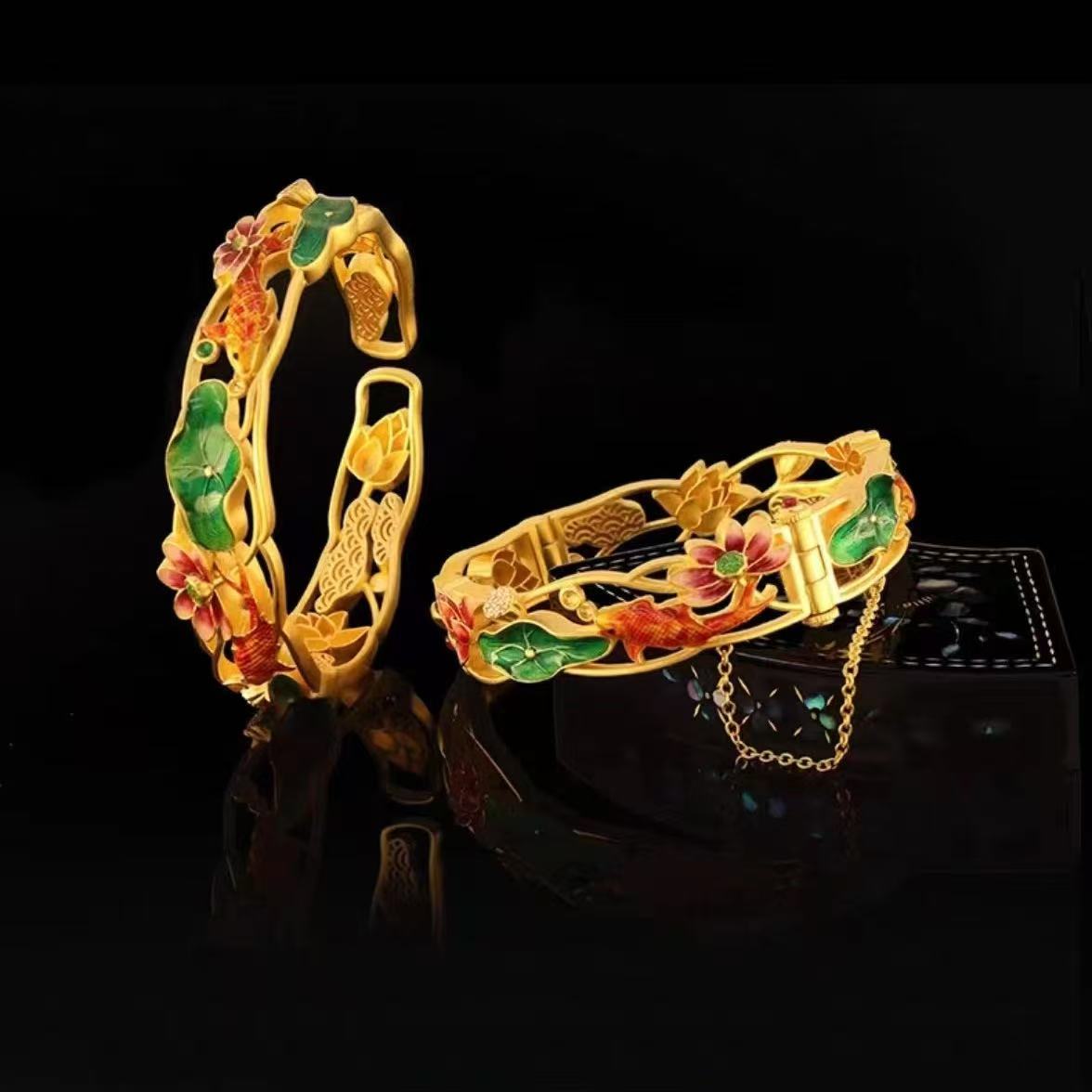 Lotus Moon Bangle – A Poem at Your Wrist