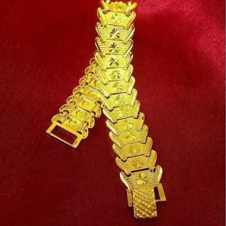 Imperial Gold Bar Link Bracelet – Sand Gold